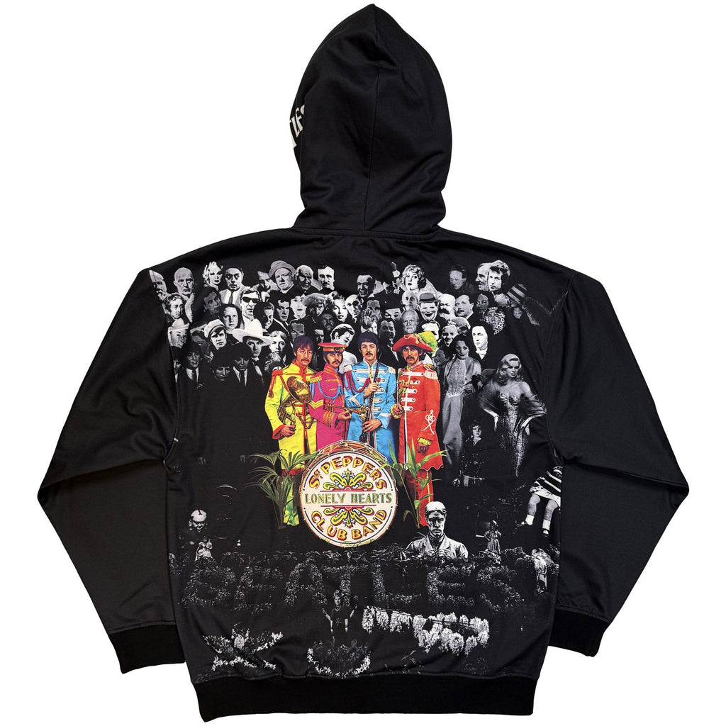 The Beatles Unisex Pullover Hoodie: Sgt Pepper (Black) (All Over Print)