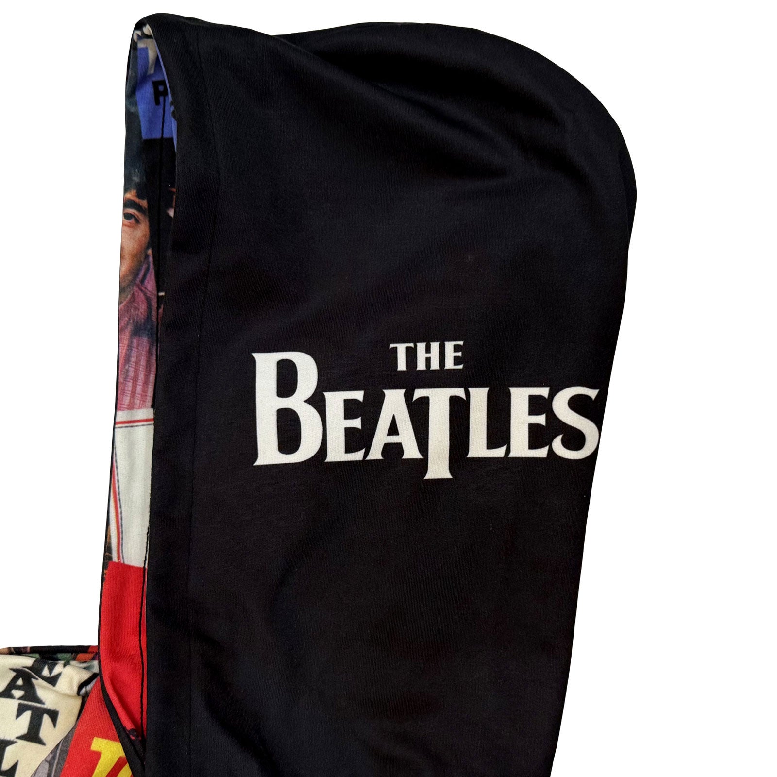 The Beatles Unisex Pullover Hoodie: Single Covers (Black) (All Over Print)
