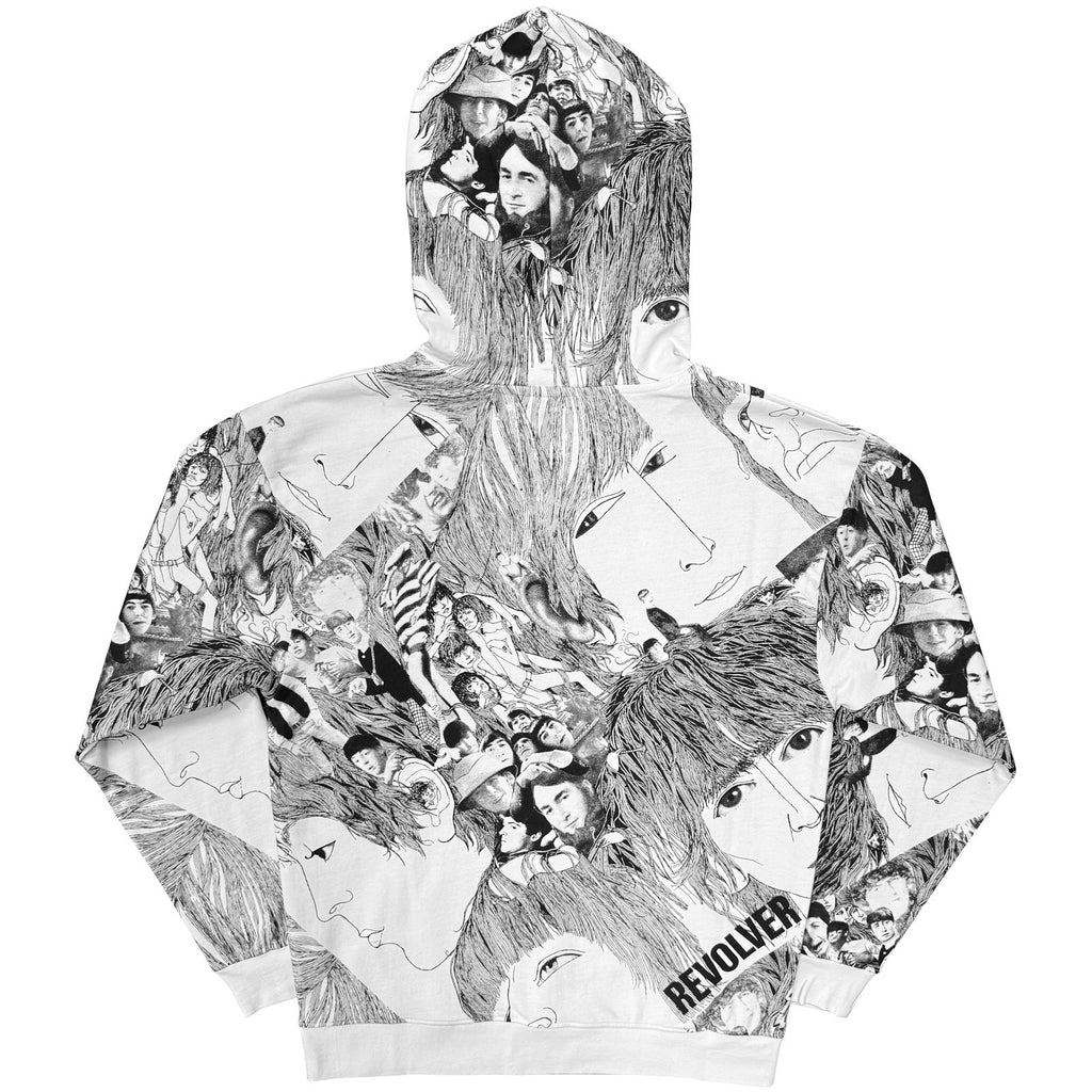The Beatles Unisex Pullover Hoodie: Revolver (White) (All Over Print)