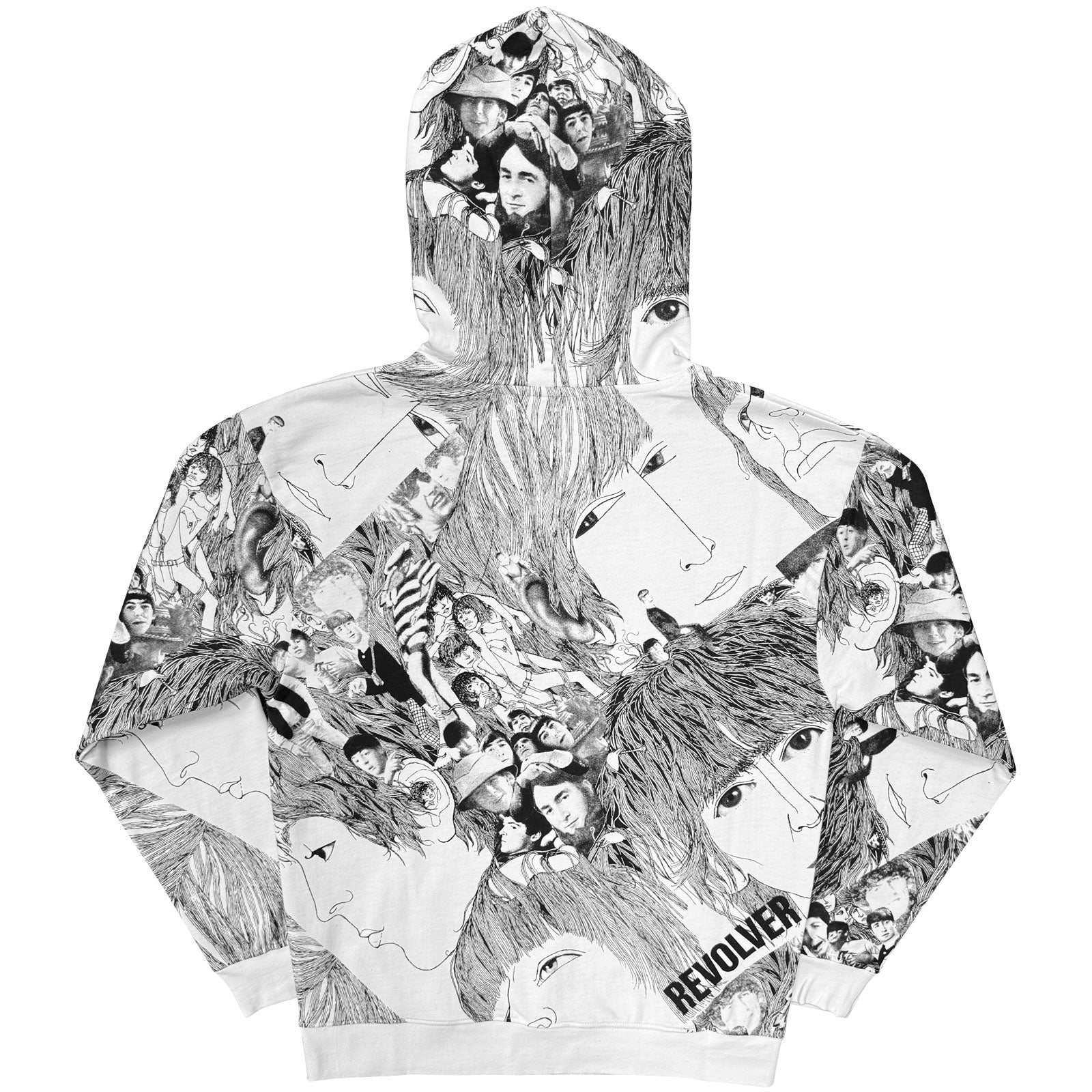 The Beatles Unisex Pullover Hoodie: Revolver (White) (All Over Print)