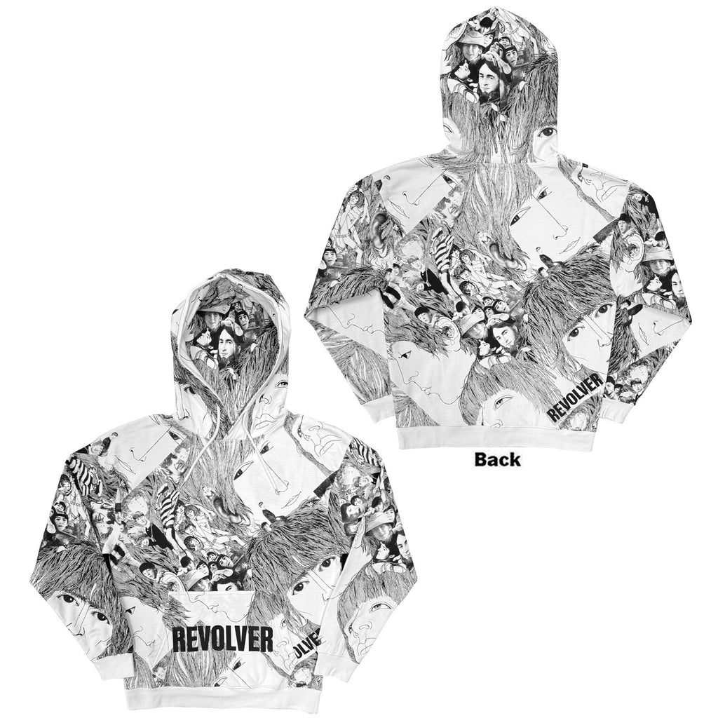 The Beatles Unisex Pullover Hoodie: Revolver (White) (All Over Print)