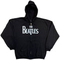 The Beatles Unisex Zipped Hoodie: Drop T Logo (Black)