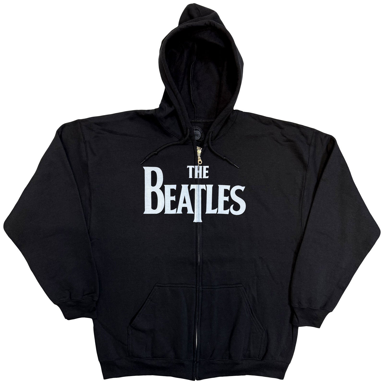 The Beatles Unisex Zipped Hoodie: Drop T Logo (Black)
