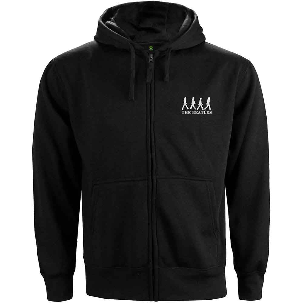 The Beatles Unisex Zipped Hoodie: Abbey Road (Black) (Back Print)