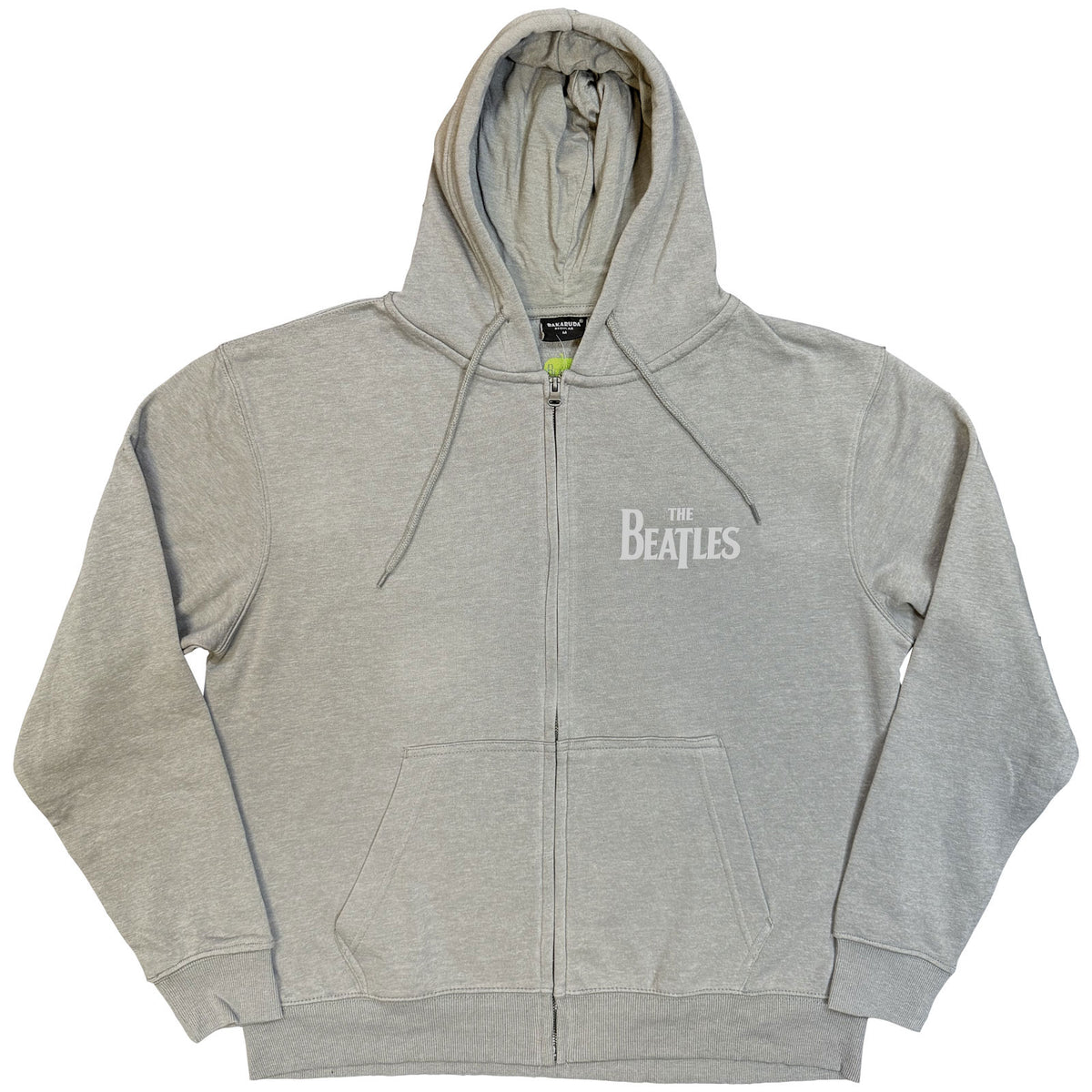The Beatles Unisex Zipped Hoodie: White Album (Marl Grey) (Back Print)