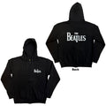 The Beatles Unisex Zipped Hoodie: Drop T Logo (Black) (Back Print)