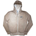 The Beatles Unisex Zipped Hoodie: Apple Logo Stone Wash (Sand) (LOS)