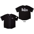 The Beatles Unisex Baseball Jersey: Apple Logo / Walking (Black) (Back Print)