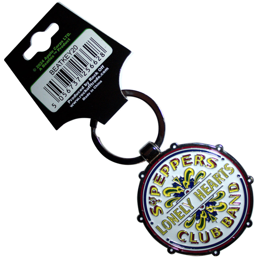 The Beatles Keychain: Drop T/Sgt Pepper Drum (Double Sided)