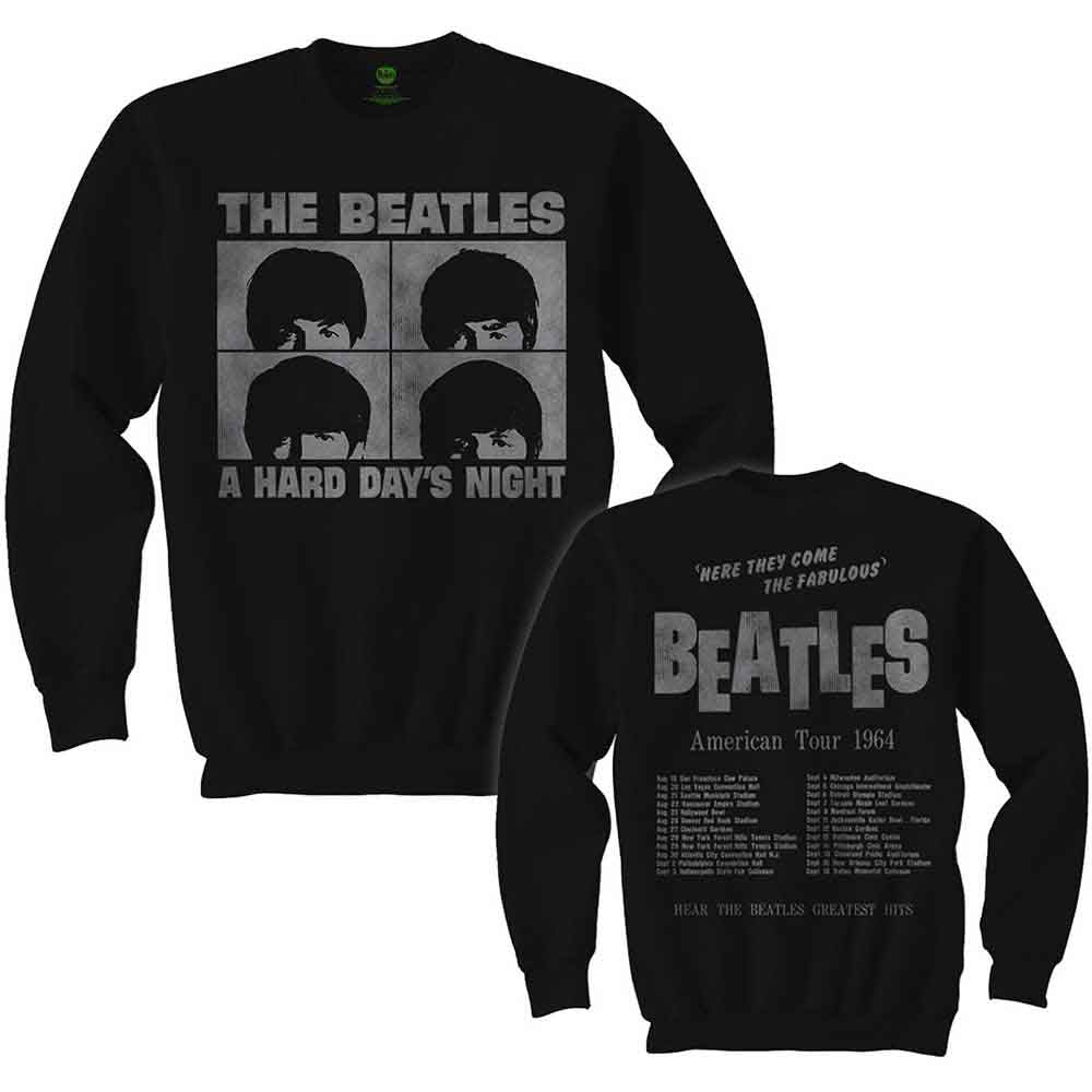 The Beatles Unisex Long Sleeve T-Shirt: Hard Days Night (Black) (Back Print)