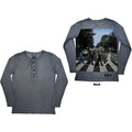 The Beatles Unisex Long Sleeve T-Shirt: Abbey Road Back Print Stone Wash (Blue) (Back Print)
