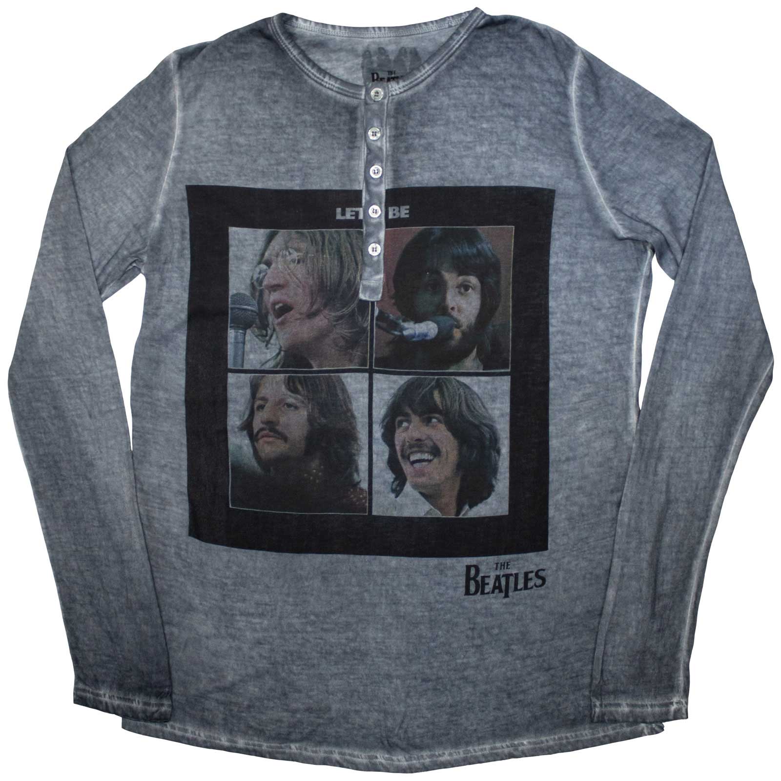 The Beatles Unisex Long Sleeve T-Shirt: Let It Be Stone Wash (Blue)
