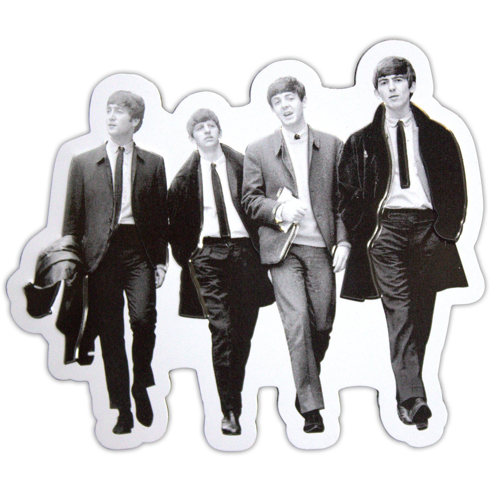 The Beatles Fridge Magnet: Walking In London Embossed