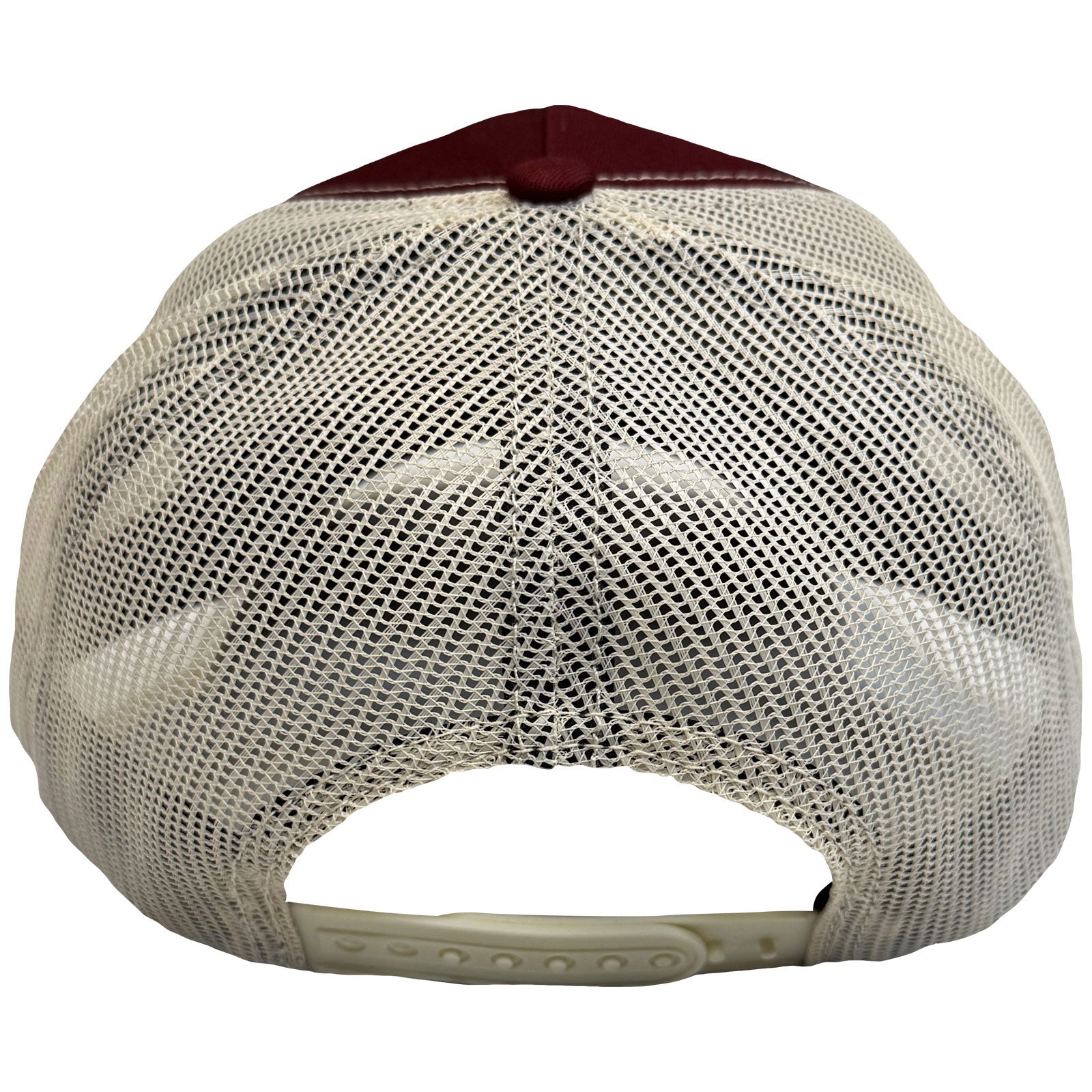 The Beatles Unisex Mesh Back Cap: Drop T Logo & Apple (Maroon Red & Natural)