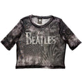 The Beatles Ladies Mesh Crop Top: Drop T Logo (Black)