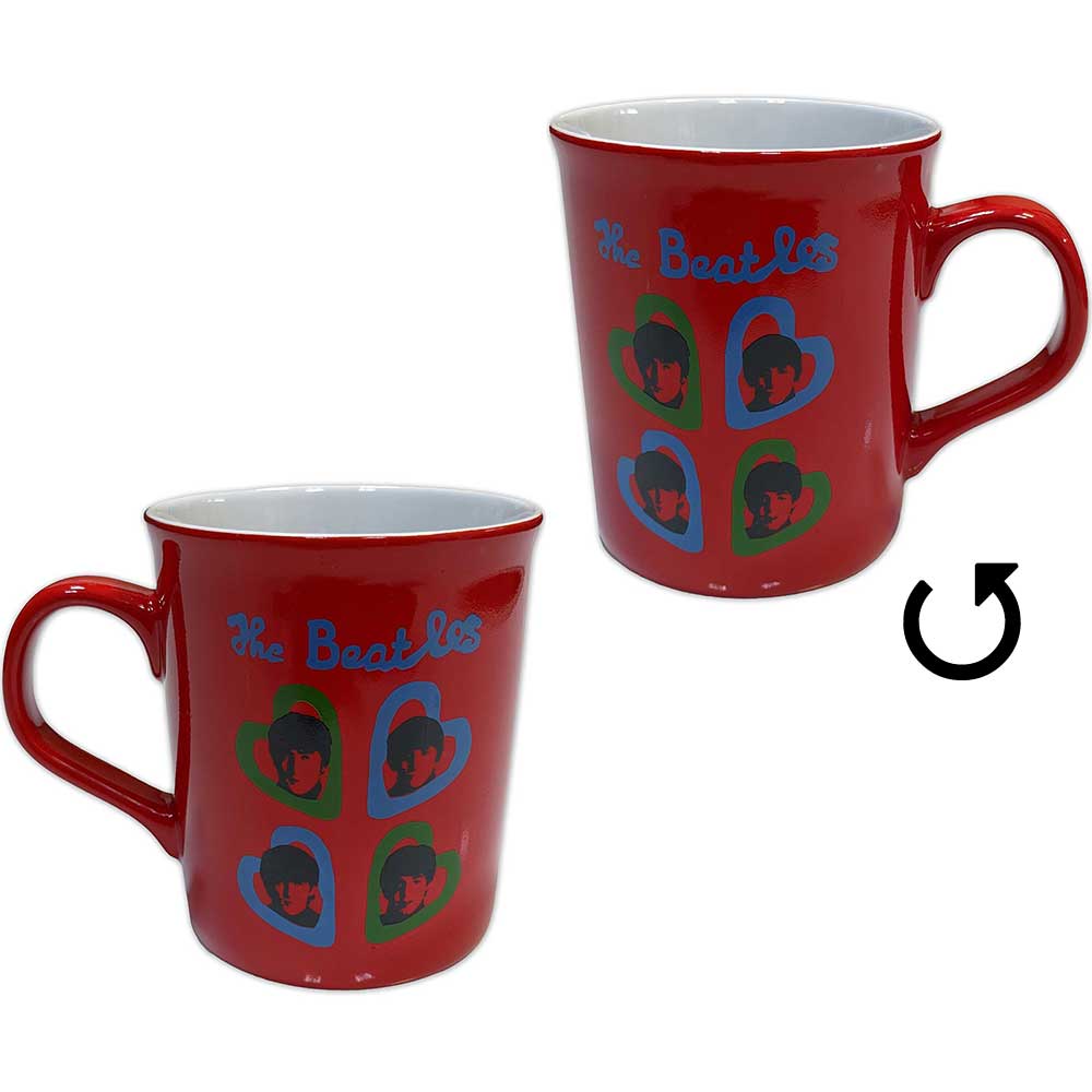 The Beatles Unboxed Mug: A Hard Day's Night Headshot Hearts (Red)