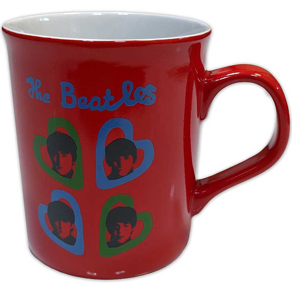The Beatles Unboxed Mug: A Hard Day's Night Headshot Hearts (Red)