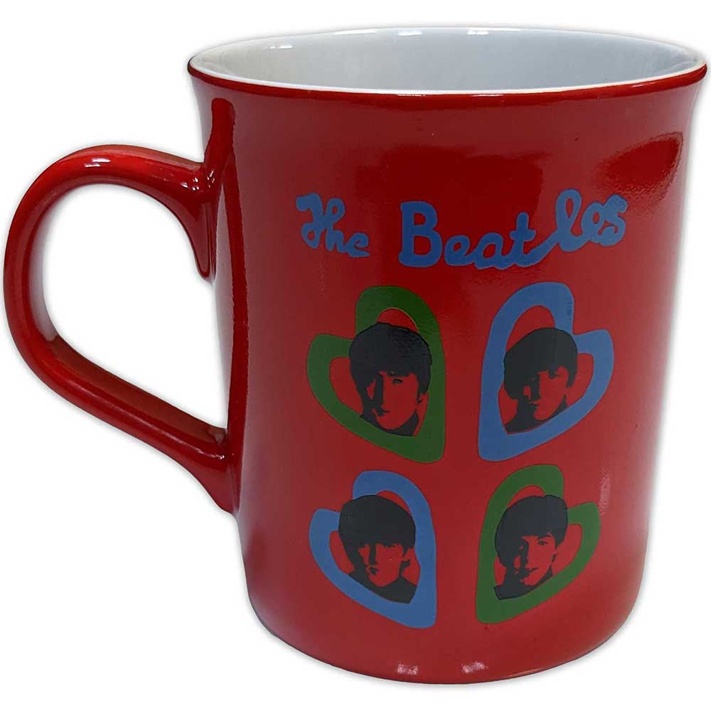 The Beatles Unboxed Mug: A Hard Day's Night Headshot Hearts (Red)
