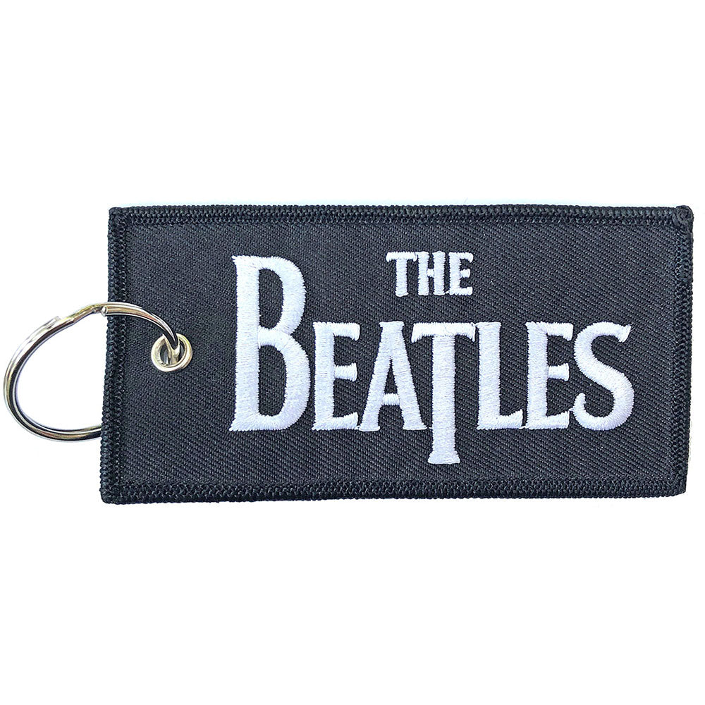 The Beatles Patch Keychain: Drop T Logo (Black) (Double Sided)