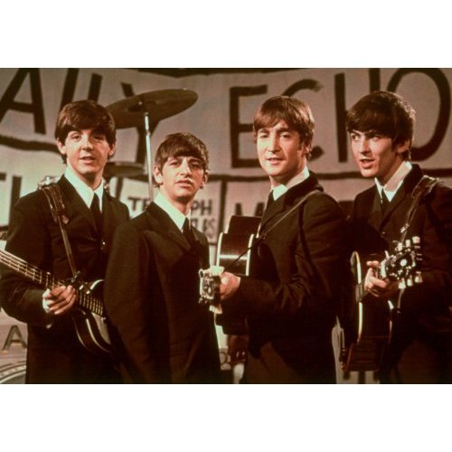 The Beatles Postcard: Daily Echo On Stage Portrait
