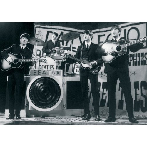 The Beatles Postcard: Daily Echo On Stage Performance (Black & White)
