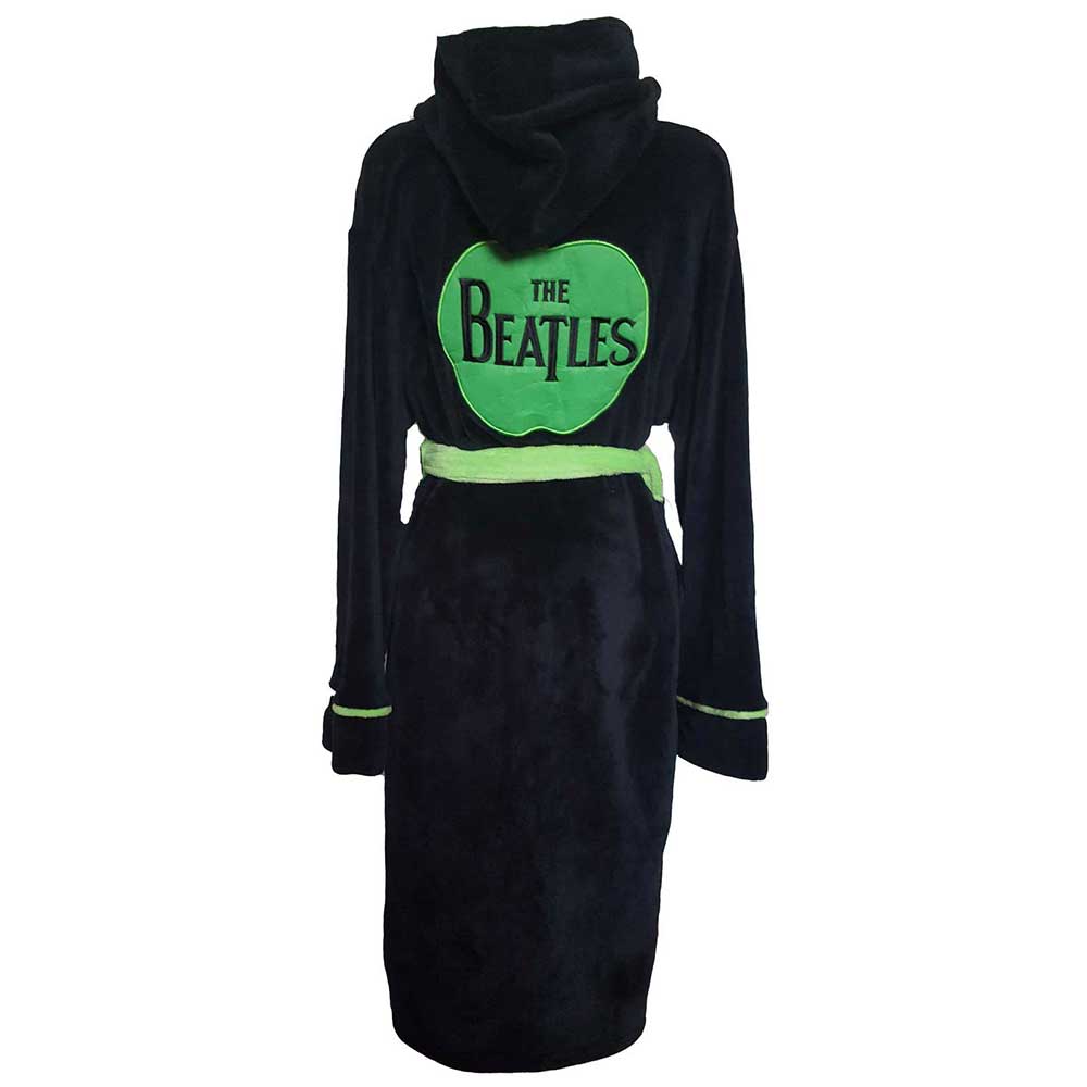 The Beatles Unisex Bathrobe: Apple (Black) (Back Print)