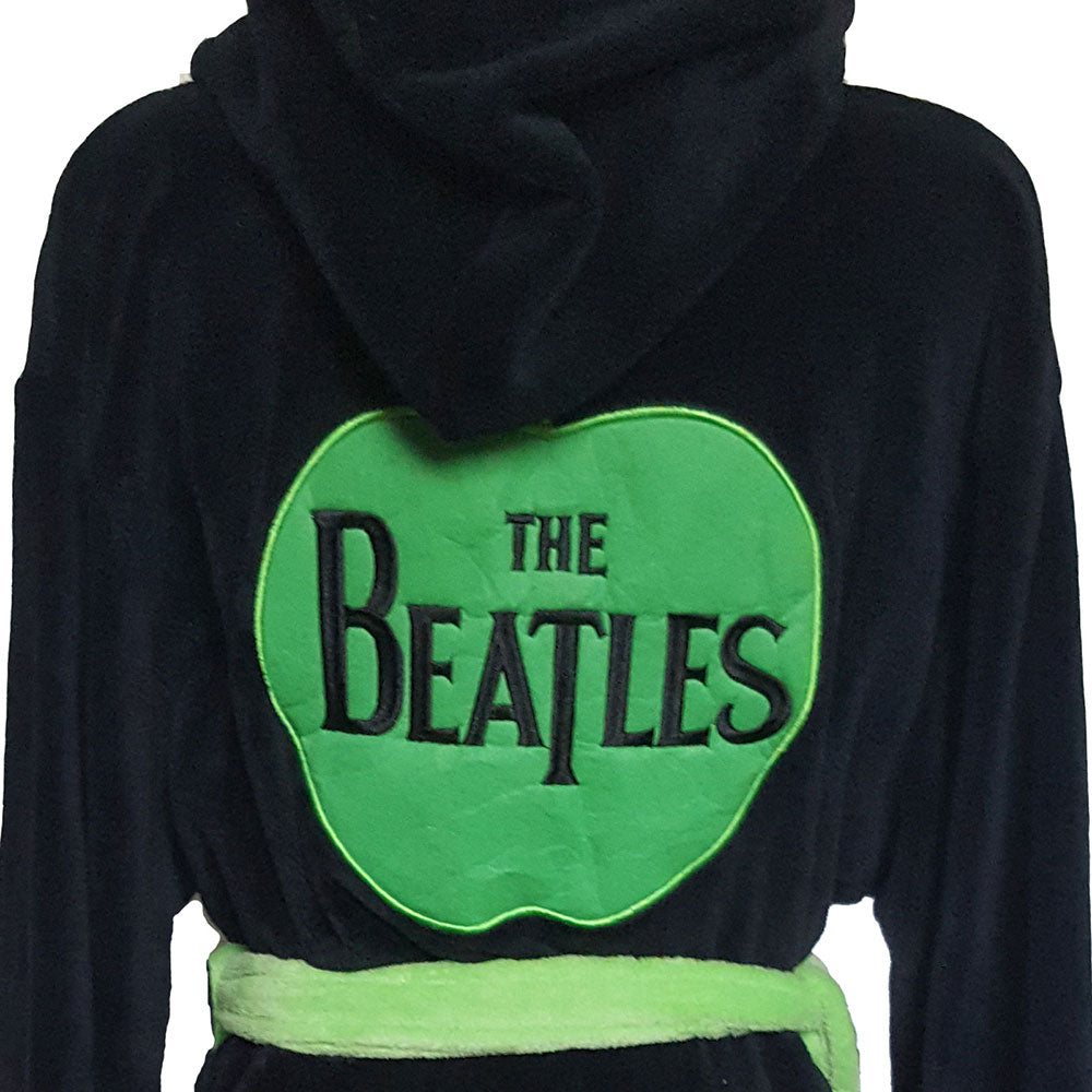 The Beatles Unisex Bathrobe: Apple (Black) (Back Print)