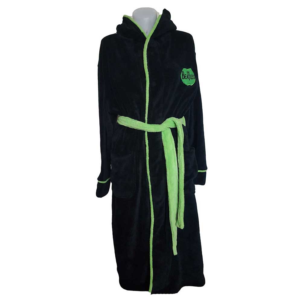 The Beatles Unisex Bathrobe: Apple (Black) (Back Print)