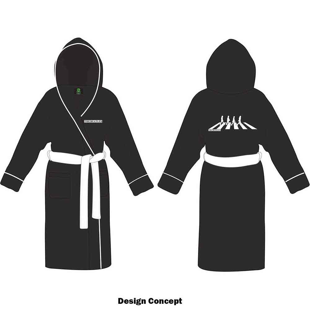 The Beatles Unisex Bathrobe: Abbey Road (Black & White) (Back Print)