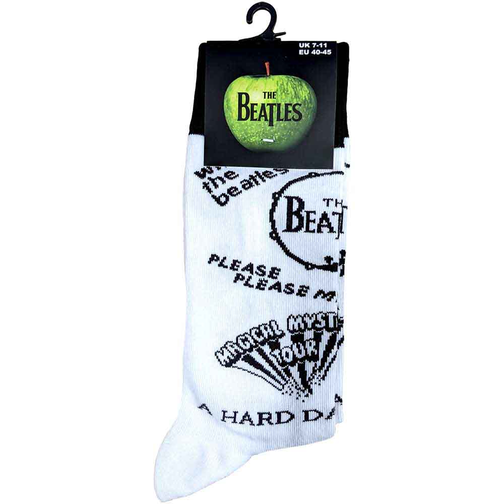 The Beatles Unisex Ankle Socks: Albums Monochrome (White) (UK Size 7 - 11)