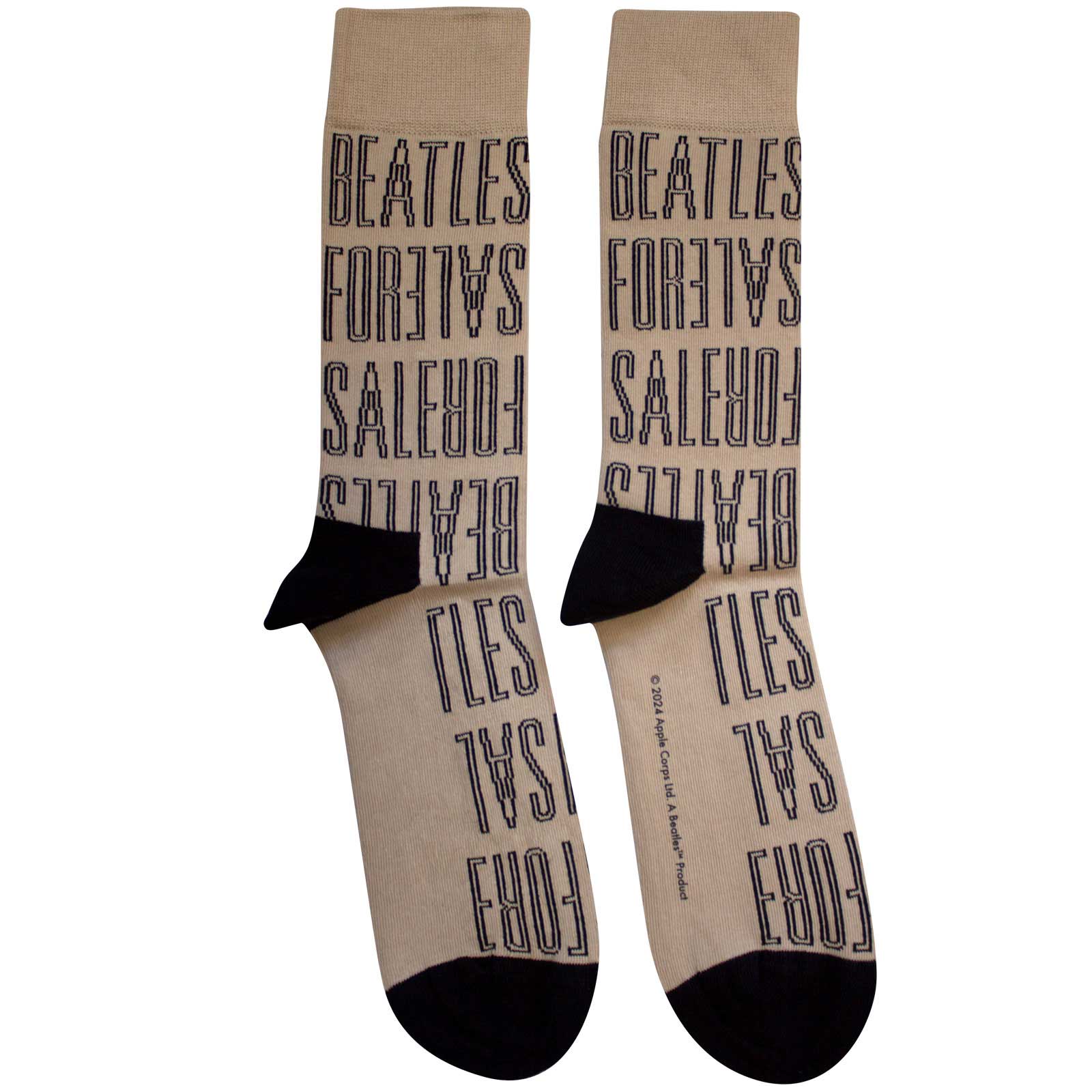 The Beatles Unisex Ankle Socks: For Sale Text Outlines Repeat (Sand)