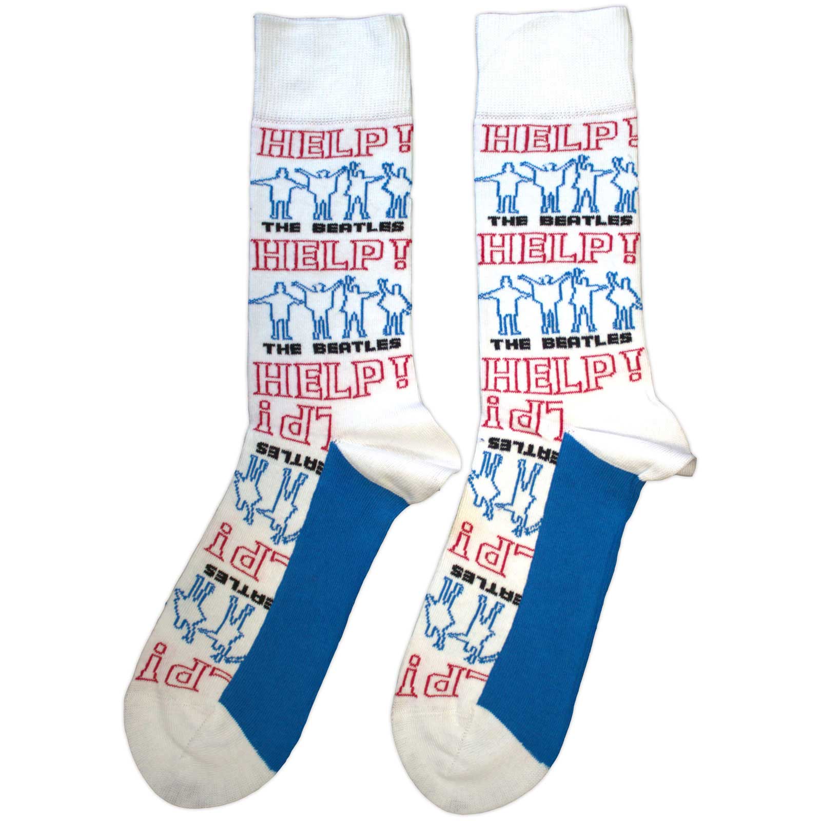 The Beatles Unisex Ankle Socks: Help! Outlines Repeat (White)