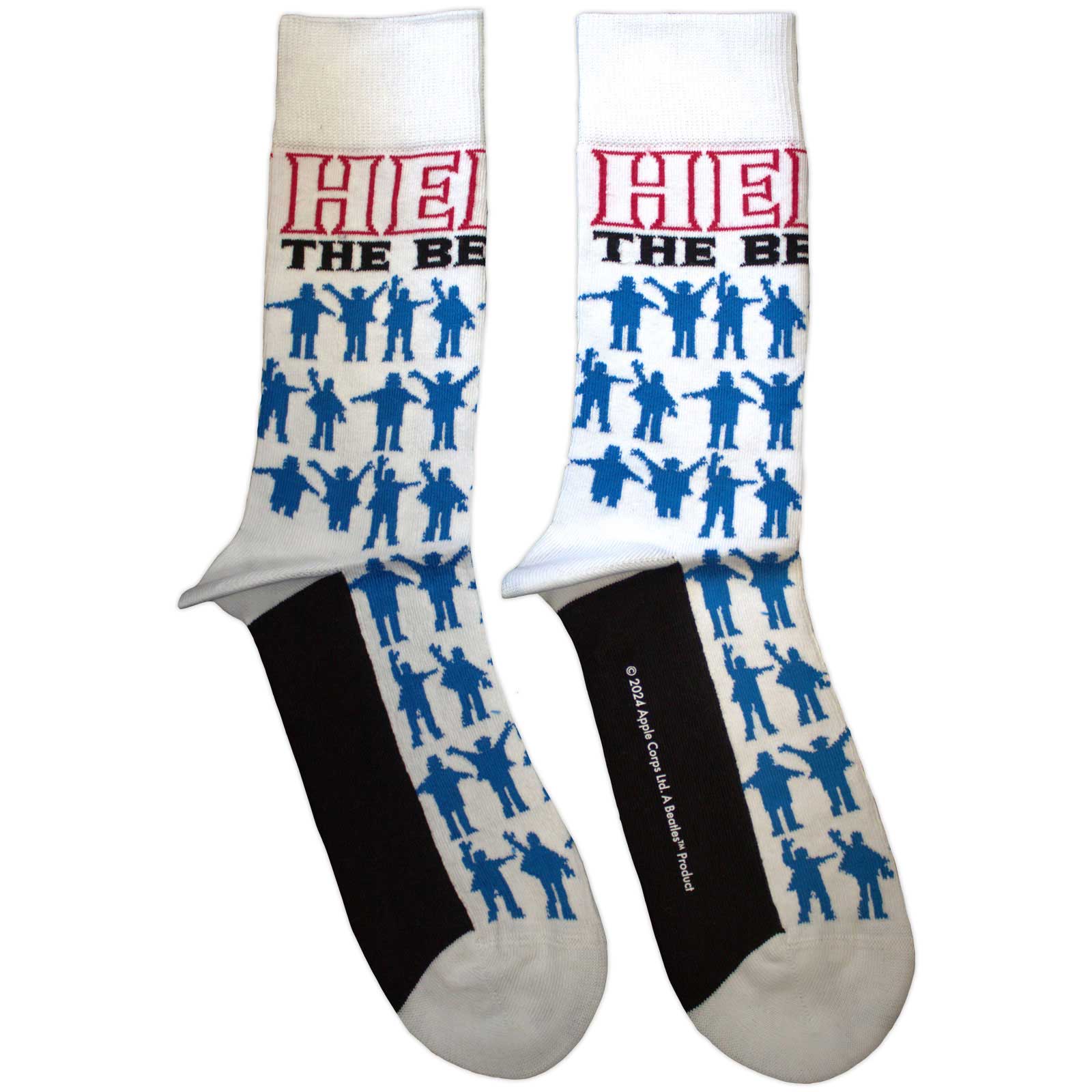 The Beatles Unisex Ankle Socks: Help Silhouettes Repeat (White)
