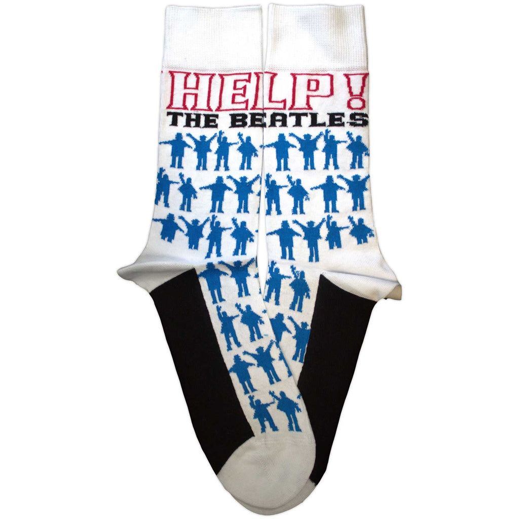 The Beatles Unisex Ankle Socks: Help Silhouettes Repeat (White)