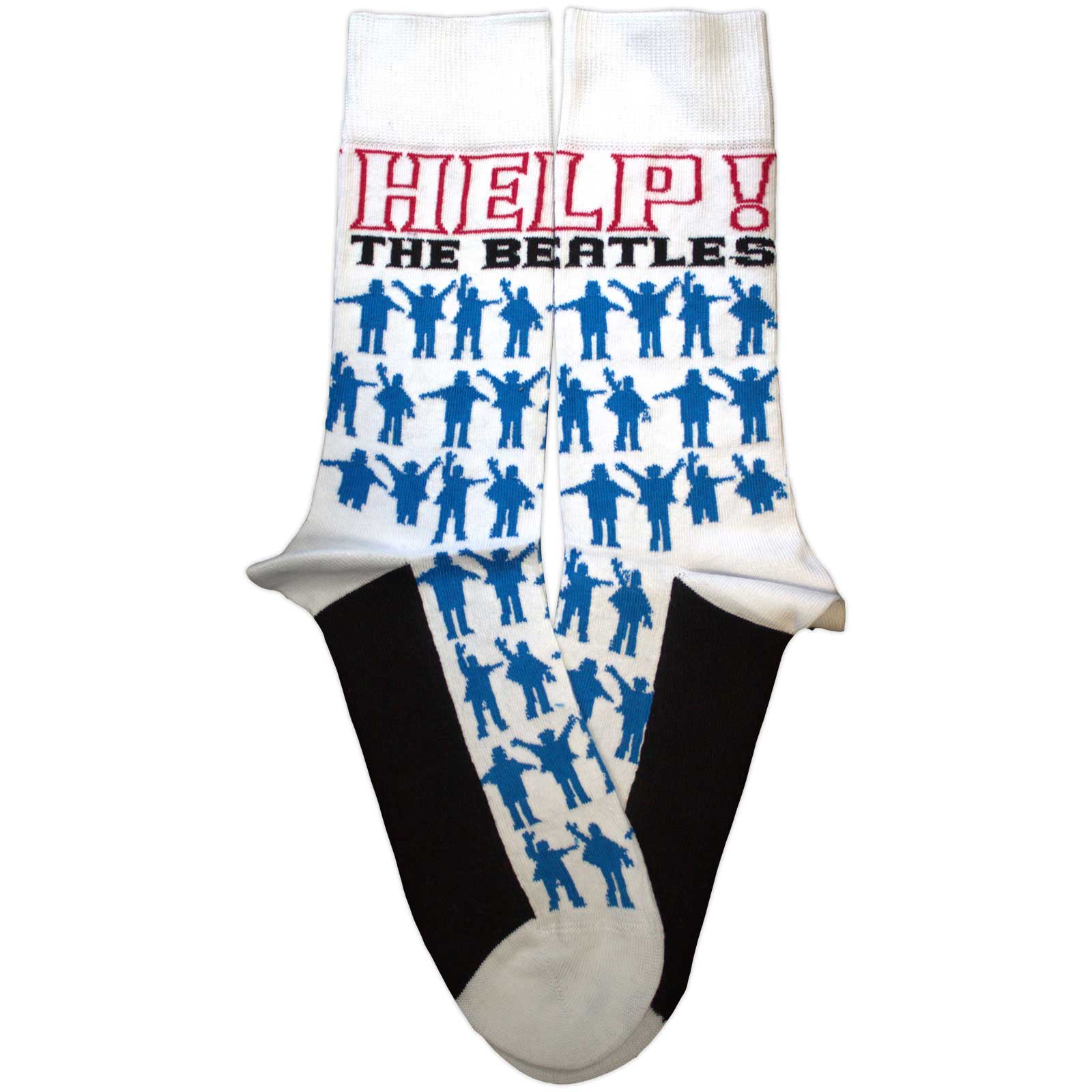 The Beatles Unisex Ankle Socks: Help Silhouettes Repeat (White)