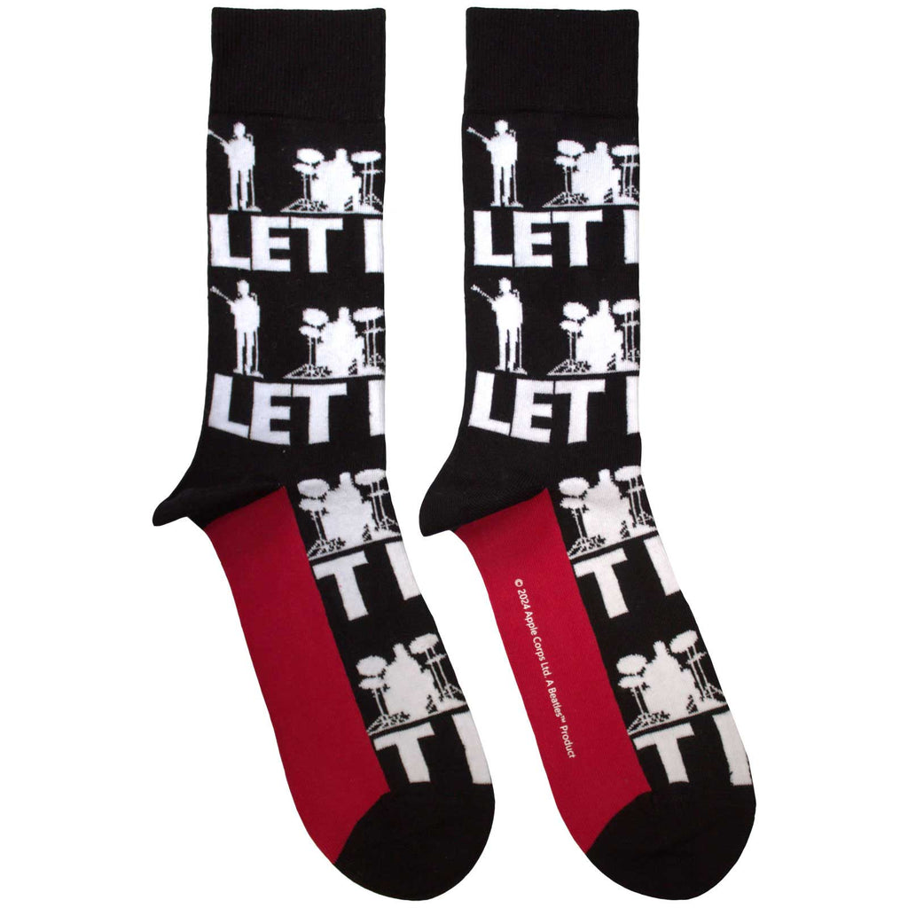 The Beatles Unisex Ankle Socks: Let It Be Silhouettes Repeat (Black)