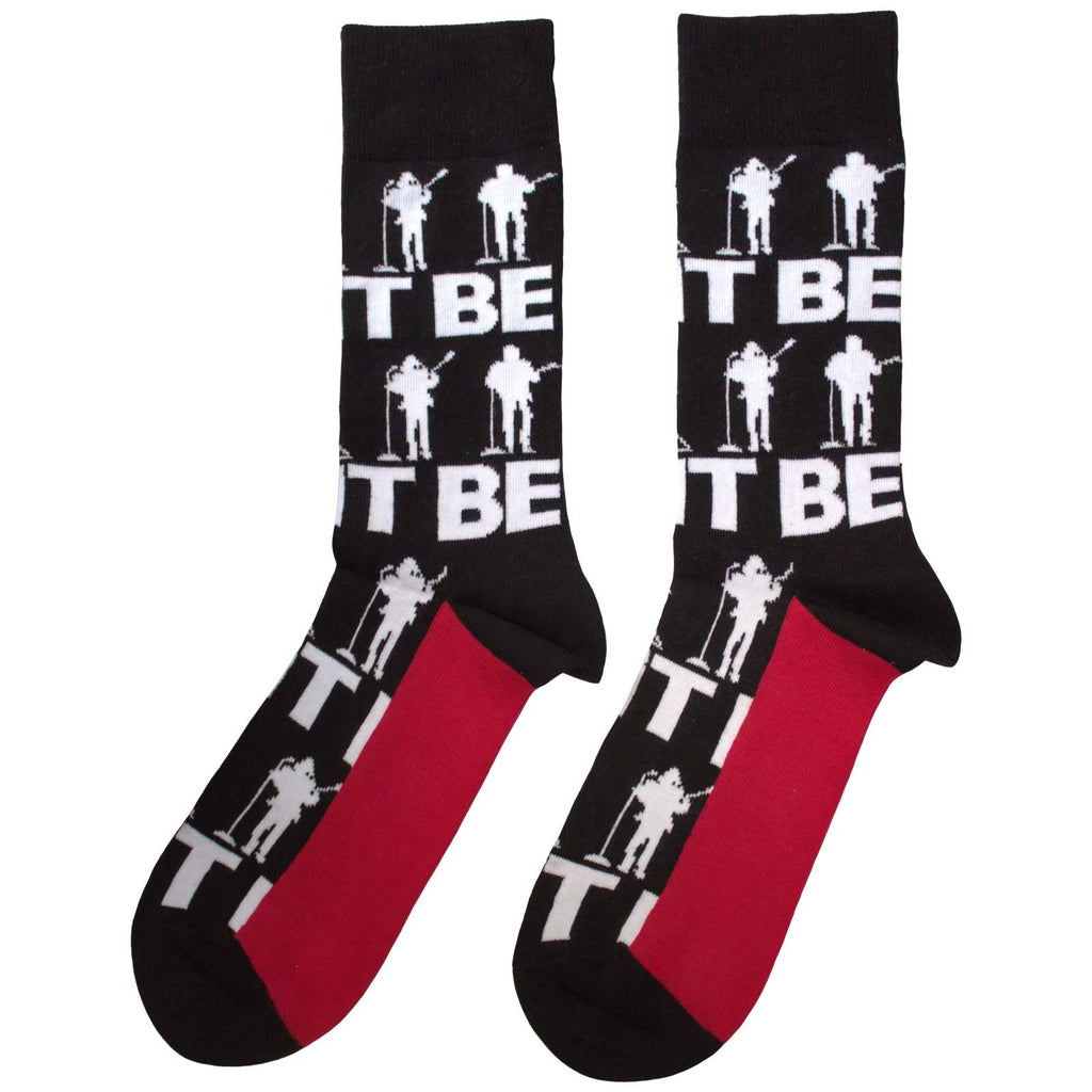 The Beatles Unisex Ankle Socks: Let It Be Silhouettes Repeat (Black)