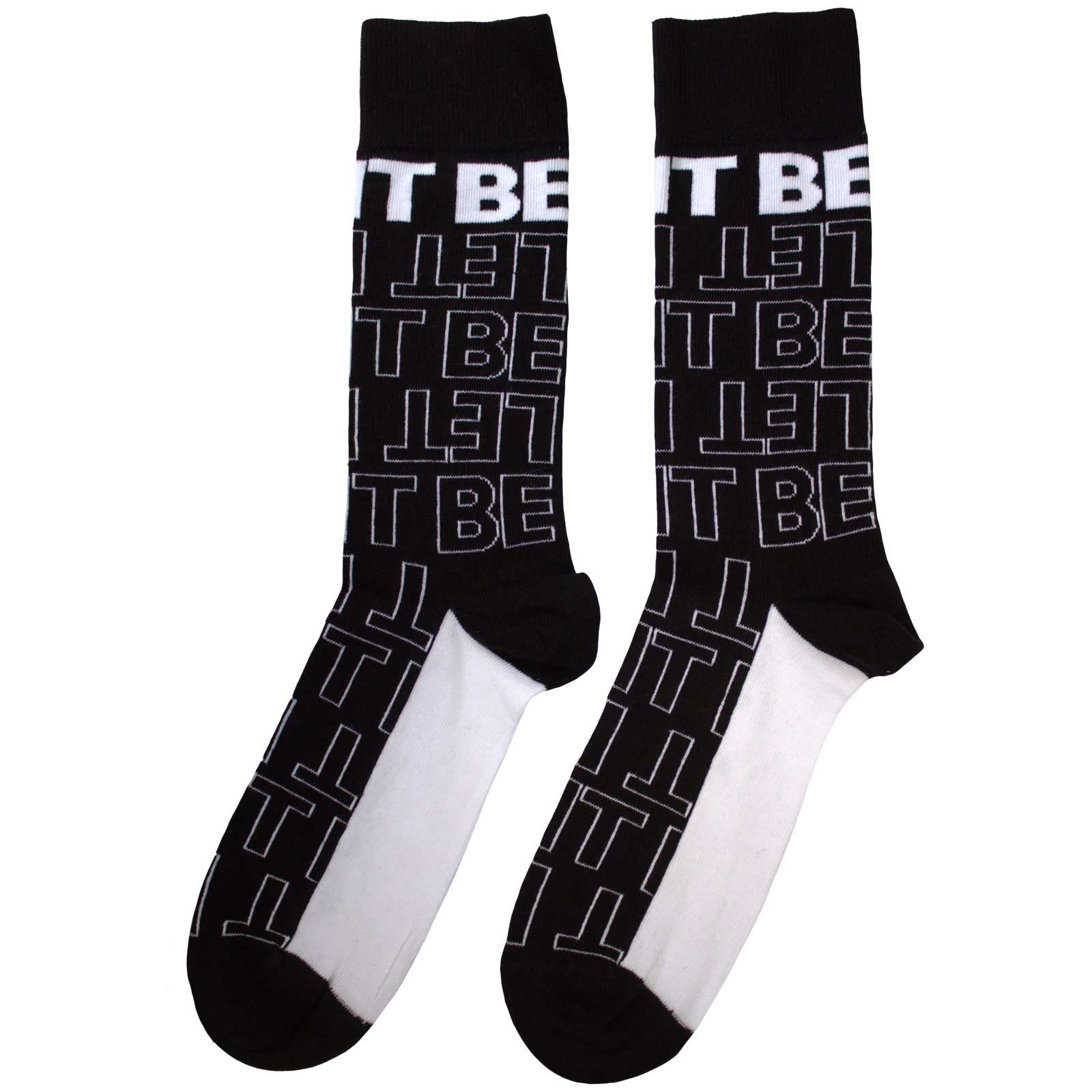 The Beatles Unisex Ankle Socks: Let It Be Text Outlines Repeat (Black)