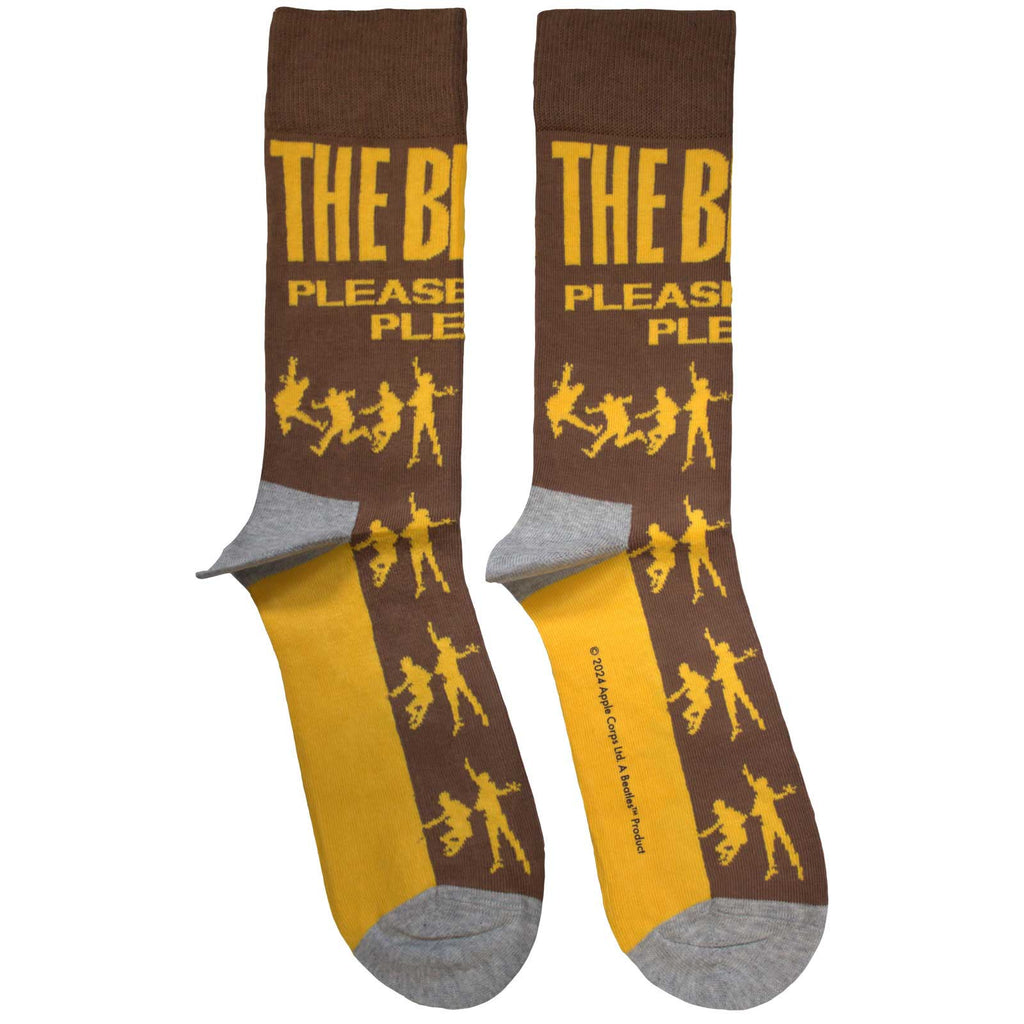 The Beatles Unisex Ankle Socks: Please Please Me Silhouettes (Brown)