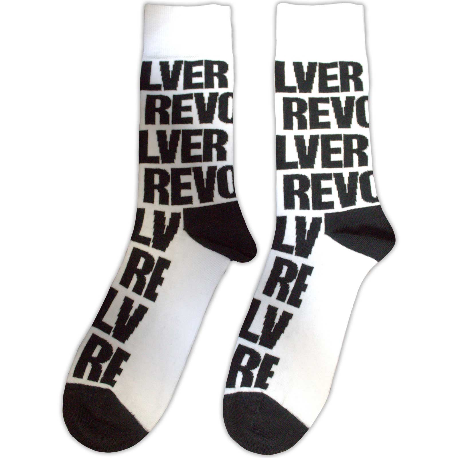The Beatles Unisex Ankle Socks: Revolver Text Repeat (White) (UK Size 7 - 11)
