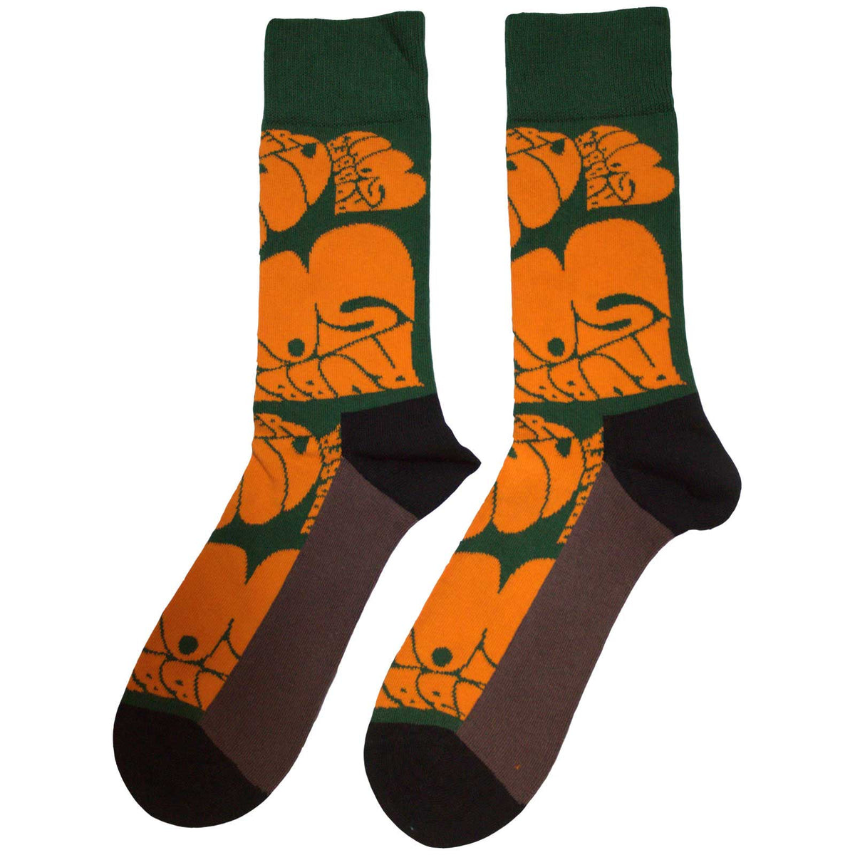 The Beatles Unisex Ankle Socks: Rubber Soul Text Repeat (Green) (UK Size 7 - 11)