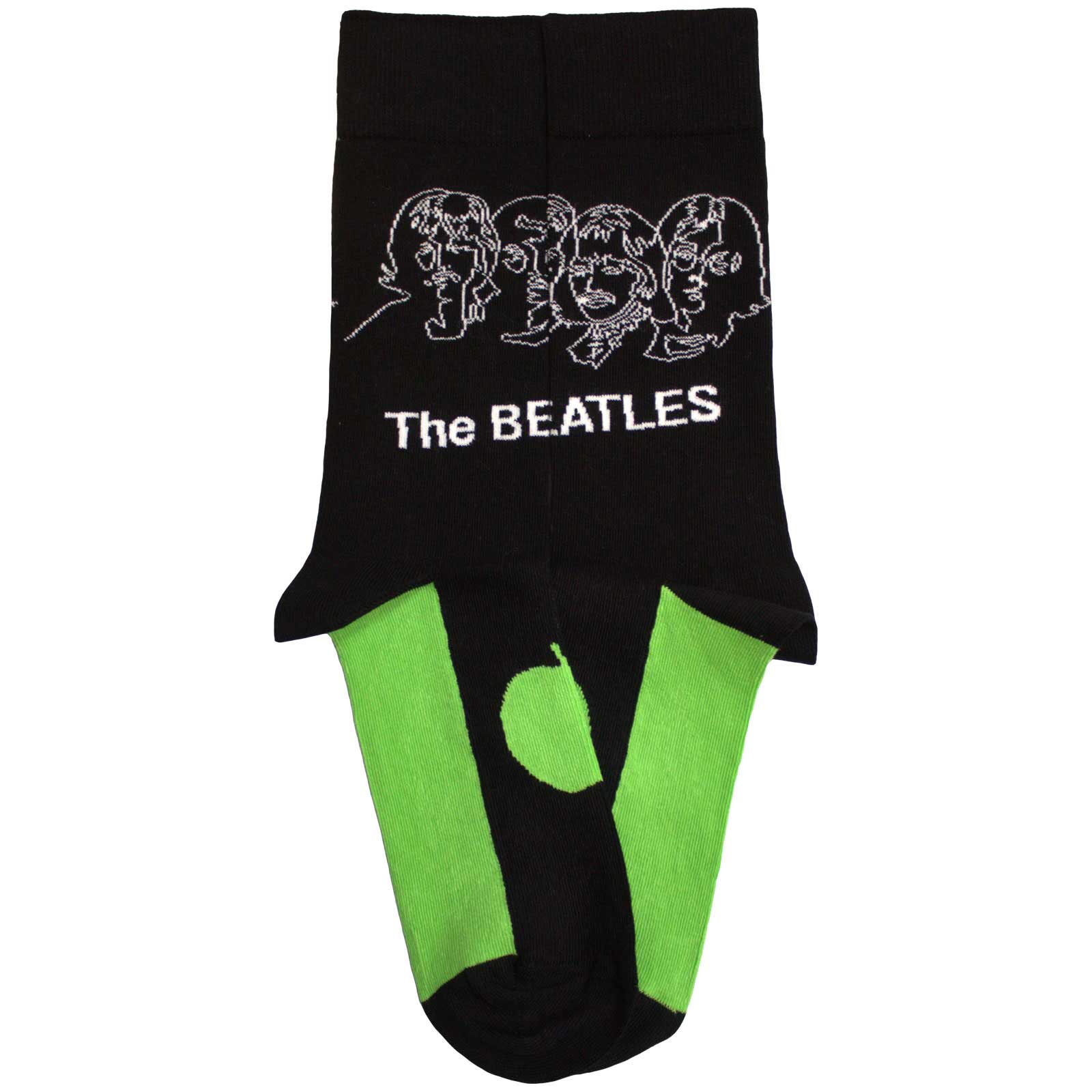 The Beatles Unisex Ankle Socks: White Album Faces Outlines & Apple (Black)