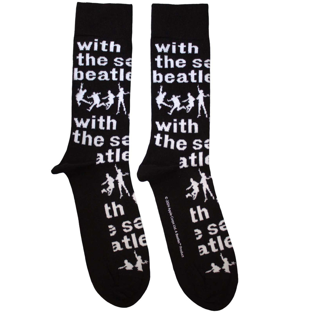 The Beatles Unisex Ankle Socks: With The Beatles Silhouettes Repeat (Black)