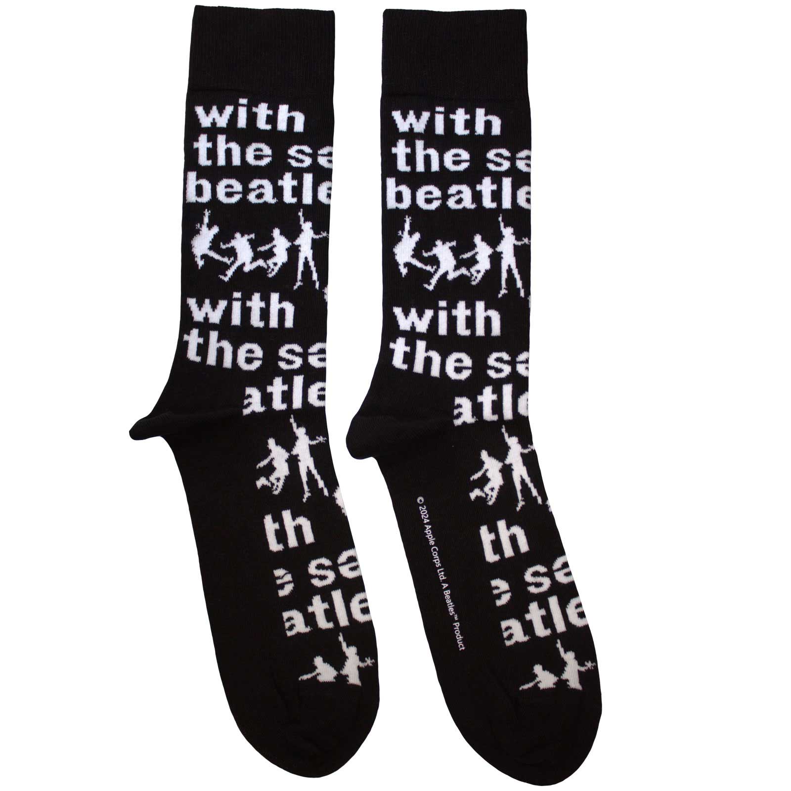 The Beatles Unisex Ankle Socks: With The Beatles Silhouettes Repeat (Black)