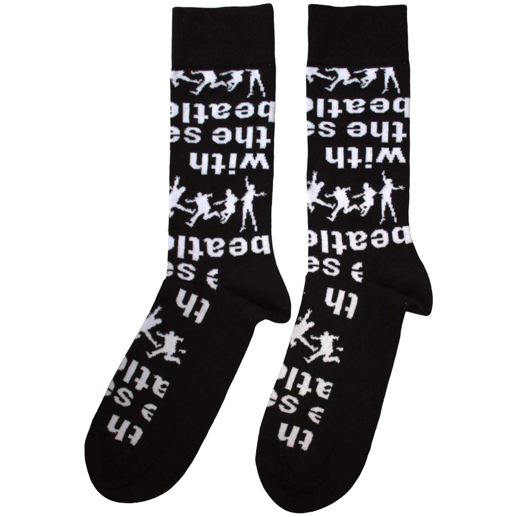 The Beatles Unisex Ankle Socks: With The Beatles Silhouettes Repeat (Black)
