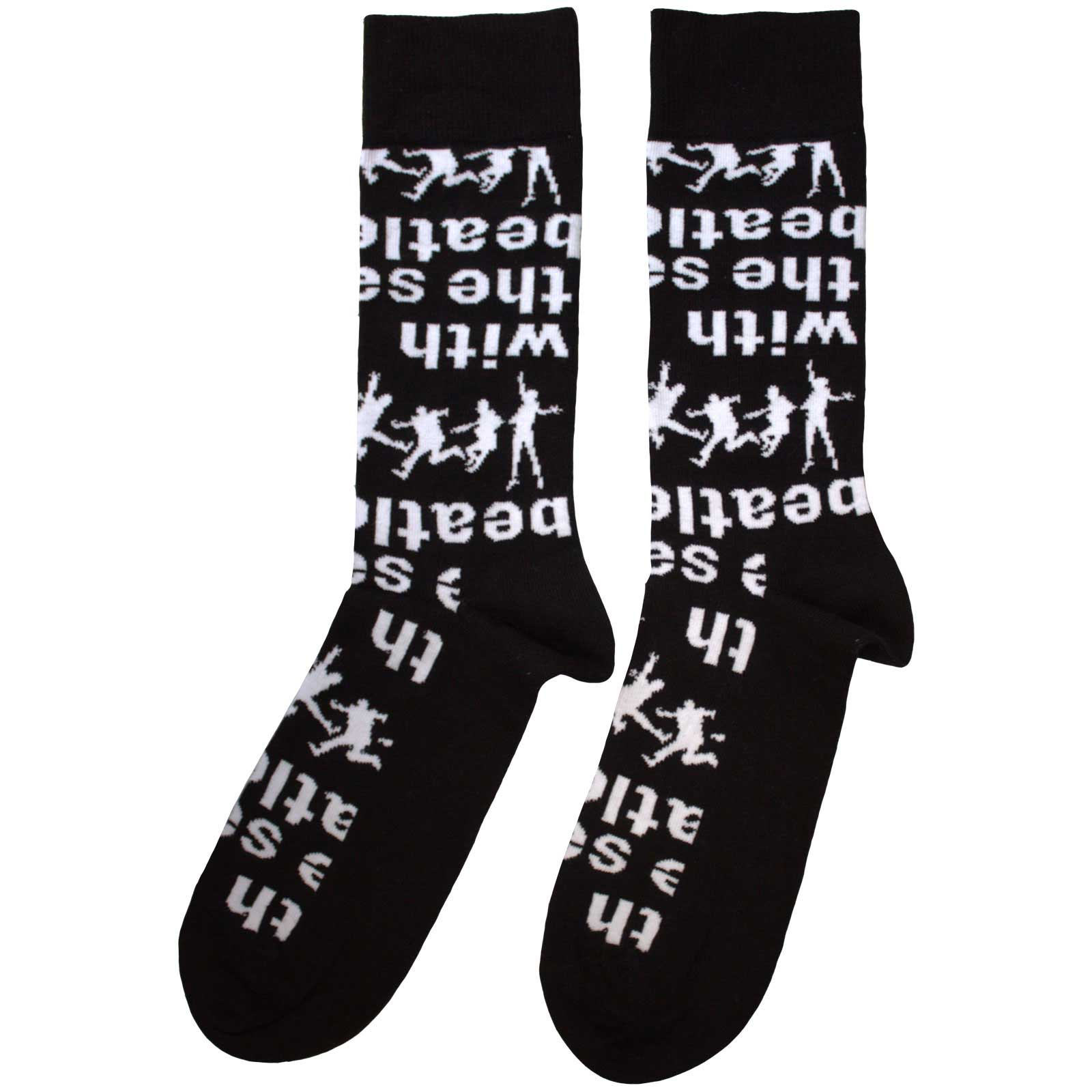 The Beatles Unisex Ankle Socks: With The Beatles Silhouettes Repeat (Black)