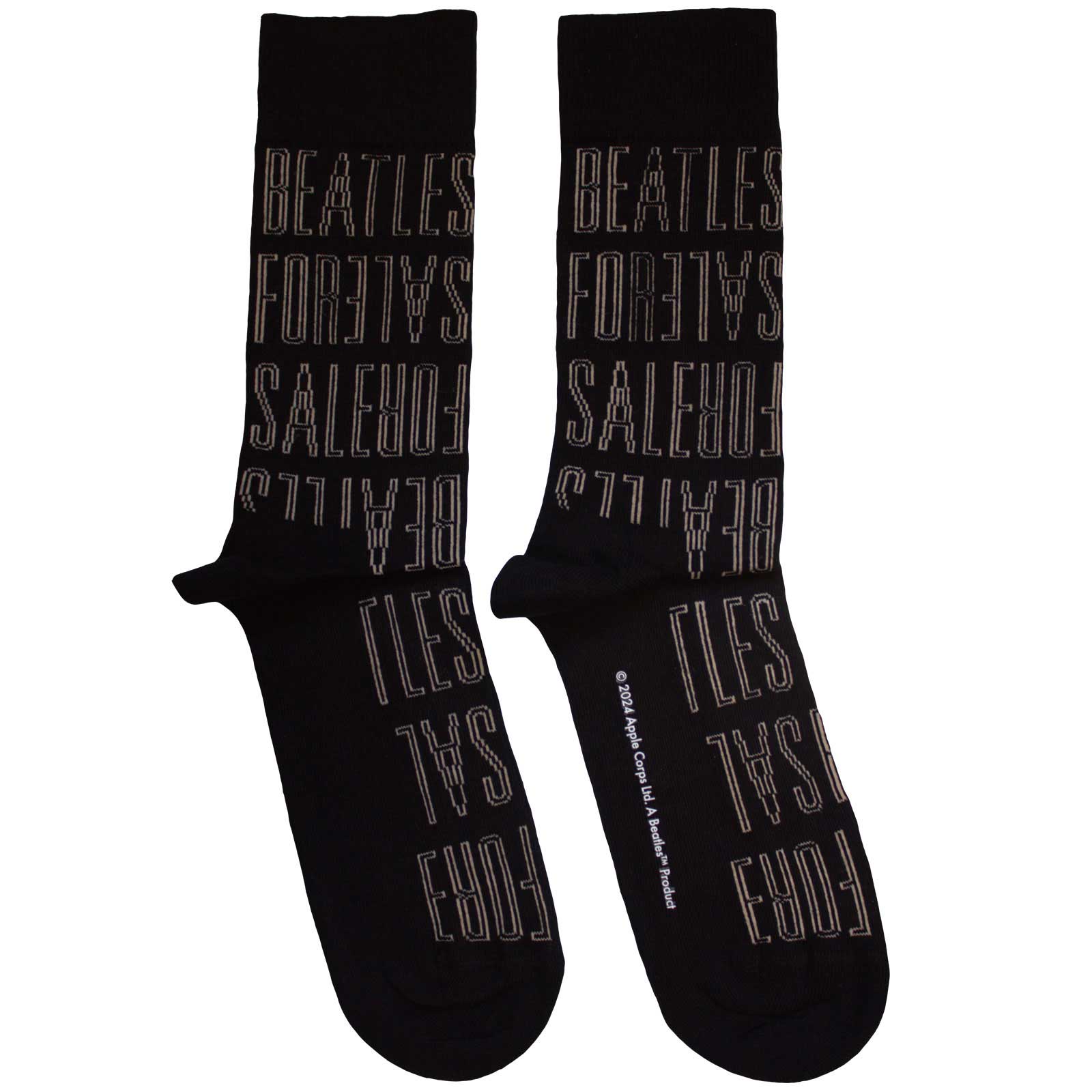 The Beatles Unisex Ankle Socks: For Sale Text Outlines Repeat (Black)