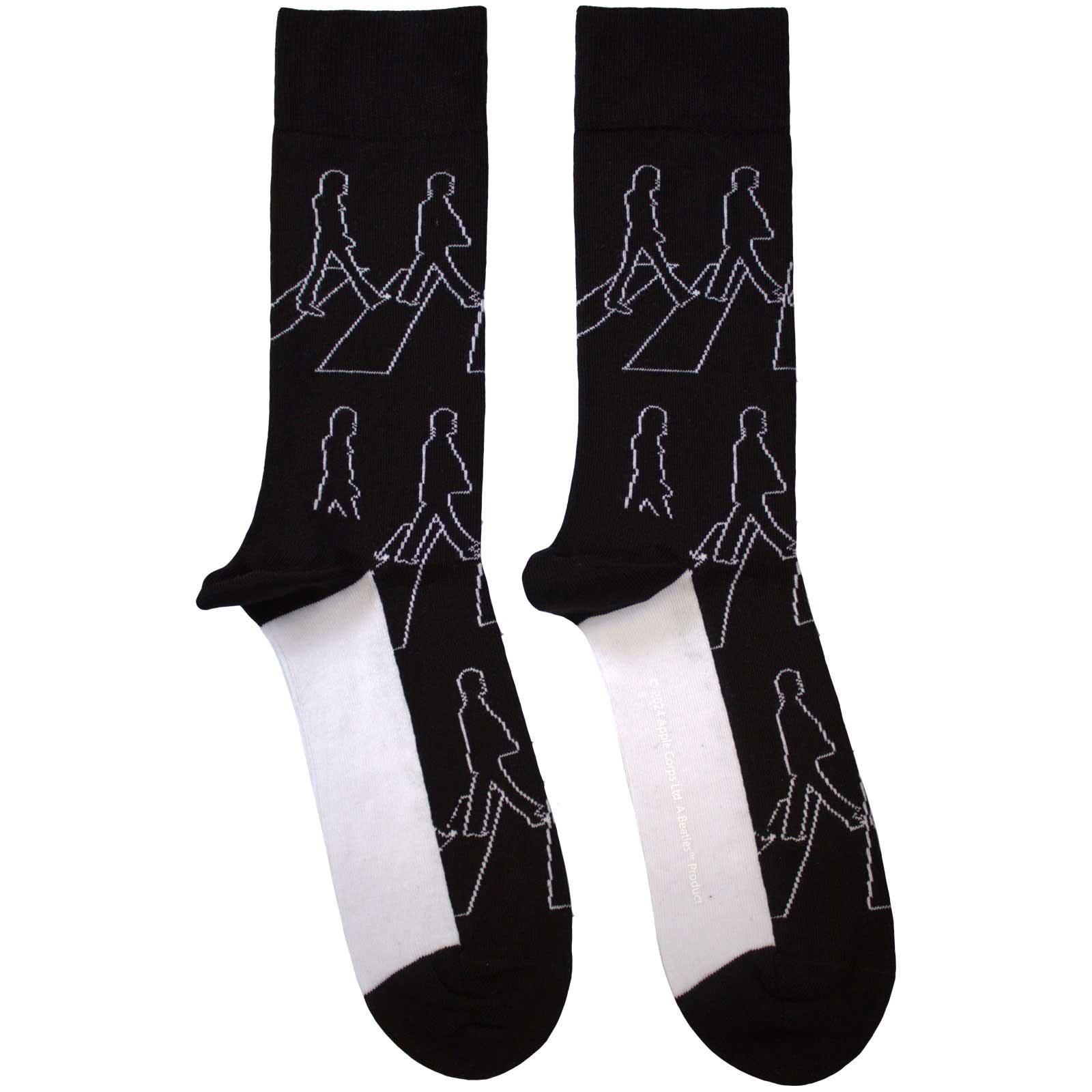 The Beatles Unisex Ankle Socks: Abbey Road Outlines (Black)