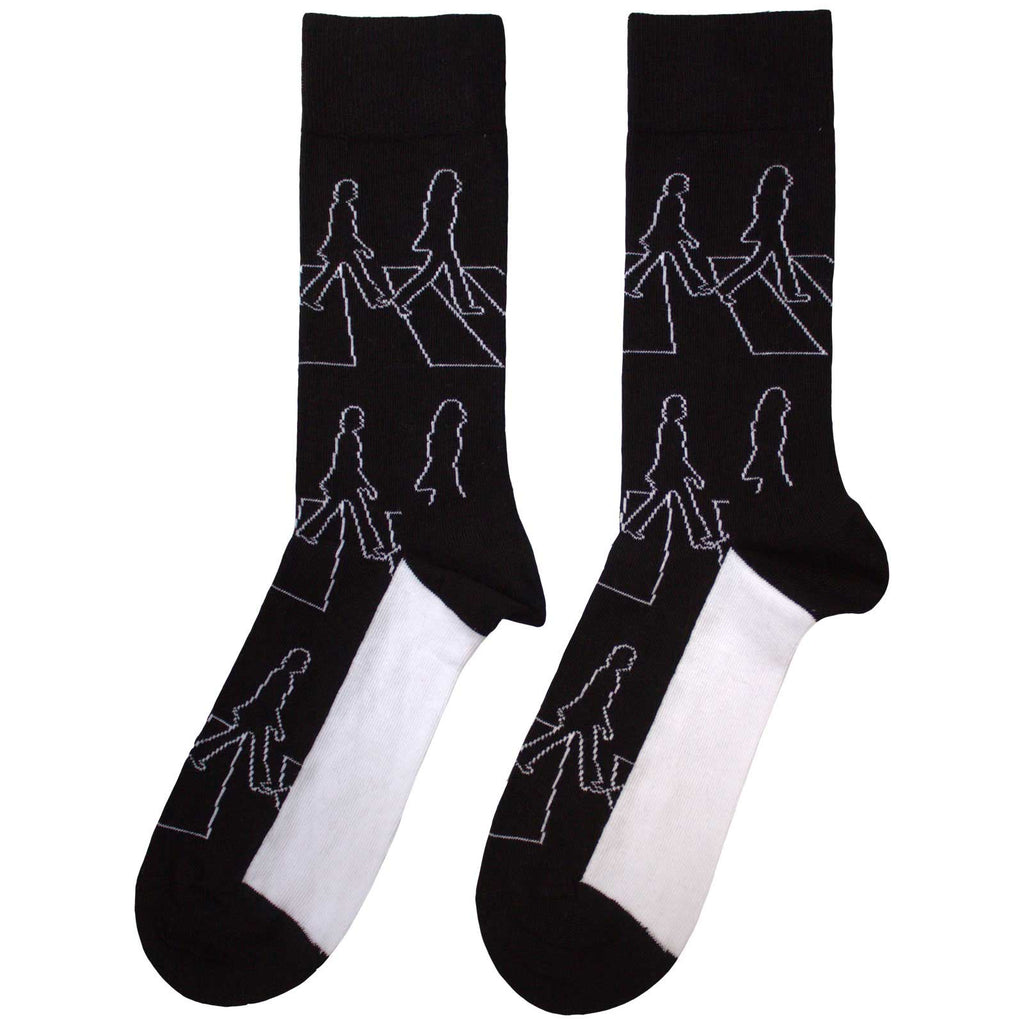 The Beatles Unisex Ankle Socks: Abbey Road Outlines (Black)