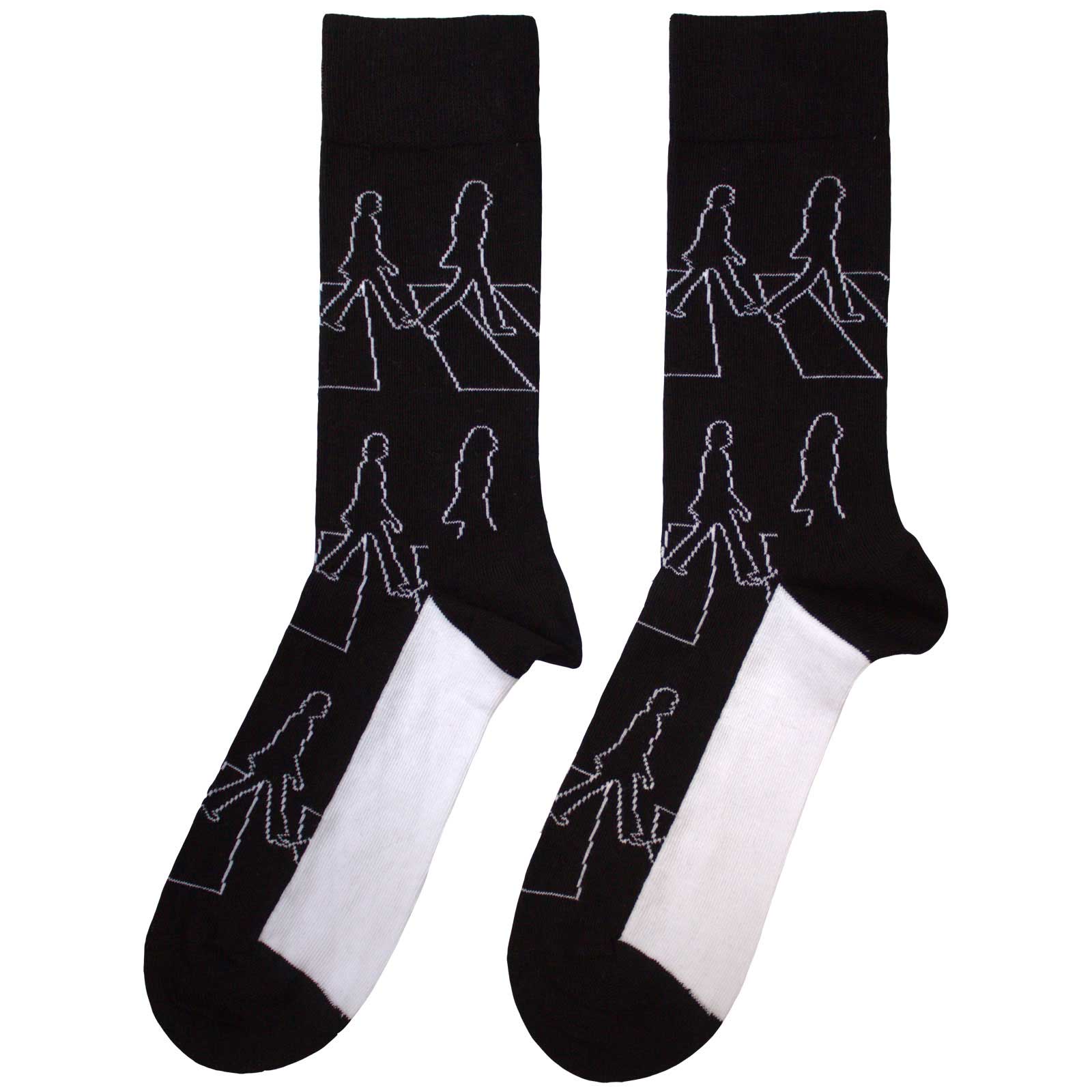 The Beatles Unisex Ankle Socks: Abbey Road Outlines (Black)